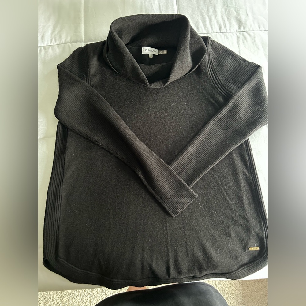 Calvin Klein black cowl neck sweater; Size Medium; good condition
